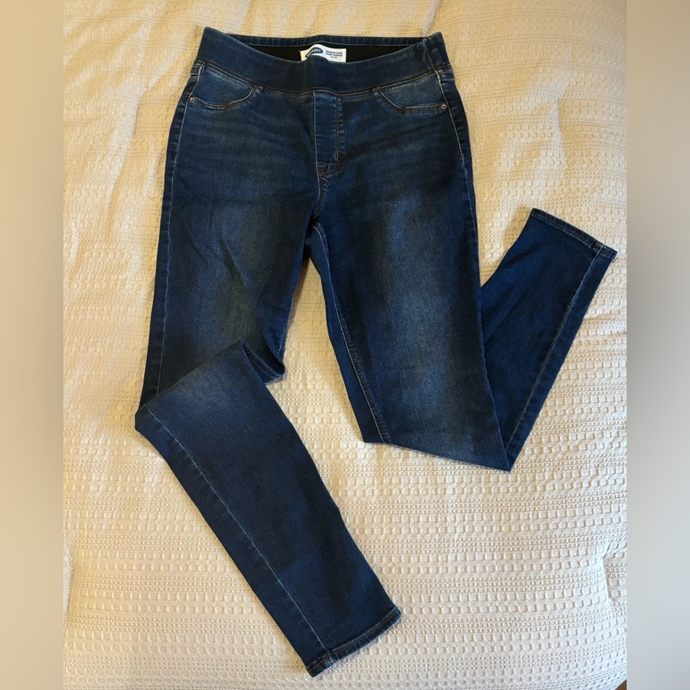 Old Navy Rockstar Super Skinny Jeggings Dark Wash Mid Rise Size 10